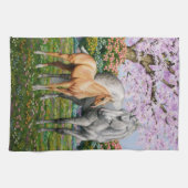 ドリンググレークオーターホースマーレパロミノフォール キッチンタオル (横)