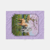 ドリンググレークオーターホースマーレパロミノフォール フリースブランケット (正面(横))