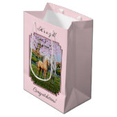 ドリンゴグレイクォーターホースマーレパロミノフォールピンク ミディアムペーパーバッグ (正面アングル)