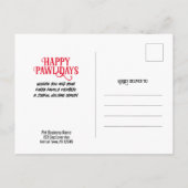 ドリンゴダッシュンドホリデーカワイペットドッグカスタム ポストカード (裏面)