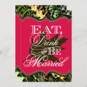 ドリン食べク狩り迷彩柄結婚式招待状 招待状 (正面/裏面)