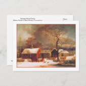 ドリーによるクリスマスの冬のメリーシーン シーズンポストカード (正面/裏面)