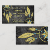 ドリーエレガントムキャッチャー羽毛ヨガインストラクター部 名刺 (正面/裏面)