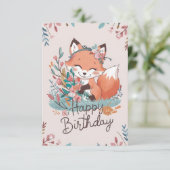 ドリーカラフルミーキツネ誕生日 カード (スタンド正面)