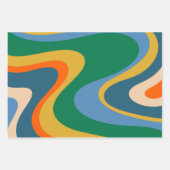 ドリートリップ(幻覚体験)のようなムレトロ数々の抽象芸術色パターン ラッピングペーパーシート (正面3)