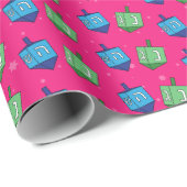 ドリードスオンピンク – ハヌカー（ユダヤ教の祭り） ラッピングペーパー (ロールコーナー)