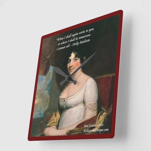 ドリーマディソン&有名な明日の引用文ウォールクロック スクエア壁時計 (傾斜)