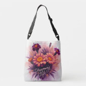 ドリーマー4ライフ – 水彩マリゴールドフローラ クロスボディバッグ (裏面)