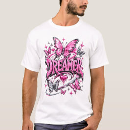 ドリーマー Y2K ピンク リキッドクローム Tシャツ