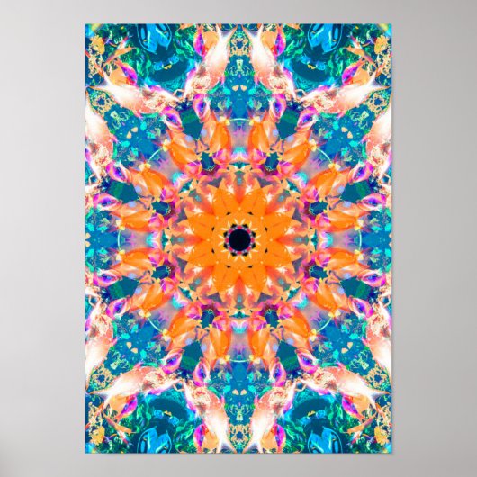 ドリーミカラフルサイケデリックマンダラのポスター ポスター (正面)