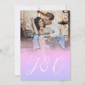 ドリーミグラデーションー・バタフライ・フォトオーバーレイ結婚ズ 招待状 (裏面)