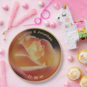 ドリーミピーチパーソナライズされたバラ結婚ズブライダル ペーパープレート (パーティー)