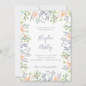 ドリーミモダンー素朴ミーフローラ水の色結婚の 招待状 (正面)
