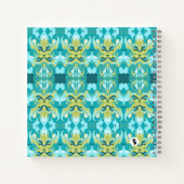 ドリーミングエジプトティール(緑がかった色)金ゴールドパターン ノートブック (裏面)