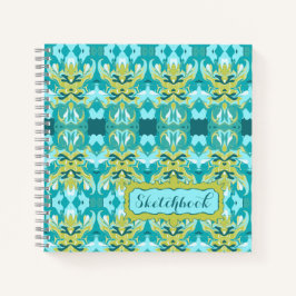 ドリーミングエジプトティール(緑がかった色)金ゴールドパターン ノートブック