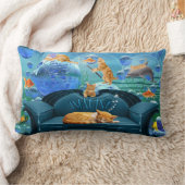 ドリーミングタビーキャット水中ファンタジー ランバークッション (ブランケット)