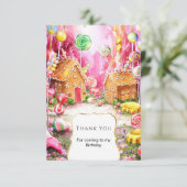 ドリーミーおもしろいキャンディランド誕生日 サンキューカード (スタンド正面)