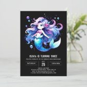 ドリーミーおもしろいマーメイド誕生日 招待状 (スタンド正面)