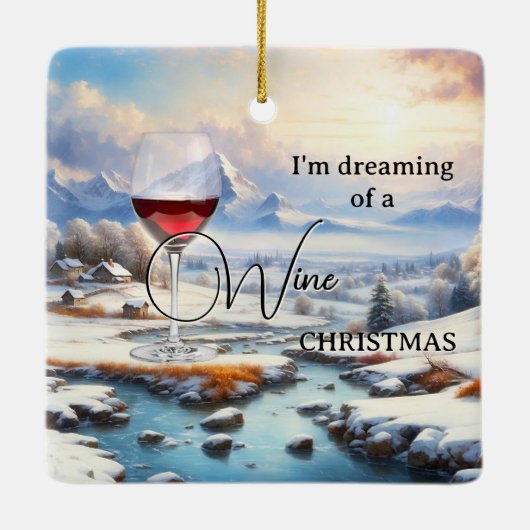 ドリーミーおもしろいワインクリスマスオーナメント セラミックオーナメント (裏面)