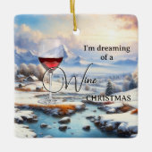 ドリーミーおもしろいワインクリスマスオーナメント セラミックオーナメント (正面)