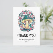 ドリーミーお洒落キノコ赤ちゃんシャワー サンキューカード (スタンド正面)