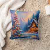 ドリーミーお洒落マウンテンクリスマスキャビン クッション (ブランケット)