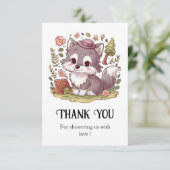 ドリーミーかわいらしウルフベビーシャワー サンキューカード (スタンド正面)