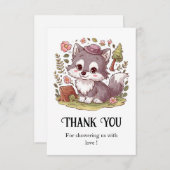 ドリーミーかわいらしウルフベビーシャワー サンキューカード (正面/裏面)