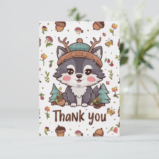 ドリーミーかわいらしウルフ サンキューカード (スタンド正面)