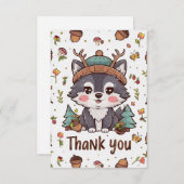 ドリーミーかわいらしウルフ サンキューカード (正面/裏面)