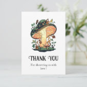 ドリーミーかわいらしキノコ赤ちゃんシャワー サンキューカード (スタンド正面)