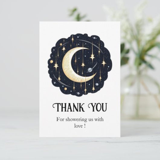 ドリーミーかわいらしスターズベビーシャワー サンキューカード (スタンド正面)