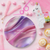 ドリーミーかわいらしピンクパープルブライダルシャワー ペーパープレート (パーティー)