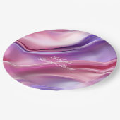 ドリーミーかわいらしピンクパープルブライダルシャワー ペーパープレート (アングル)