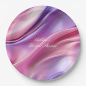 ドリーミーかわいらしピンクパープルブライダルシャワー ペーパープレート (正面)