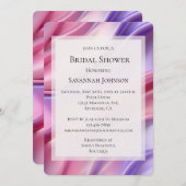 ドリーミーかわいらしピンクパープルブライダルシャワー 招待状 (正面/裏面)