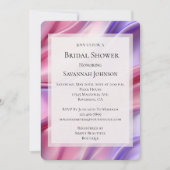ドリーミーかわいらしピンクパープルブライダルシャワー 招待状 (正面)