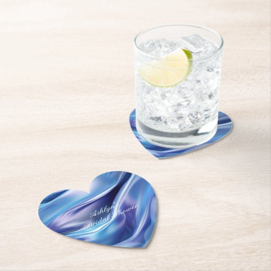 ドリーミーかわいらしブルーパープルブライダルシャワー ペーパーコースター (インサイチュ)