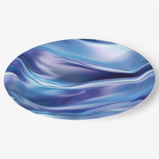 ドリーミーかわいらしブルーパープルブライダルシャワー ペーパープレート (アングル)