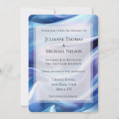 ドリーミーかわいらしブルーパープルロマンチック結婚ズ 招待状 (正面)