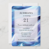 ドリーミーかわいらしブルーパープル誕生日 招待状 (正面)