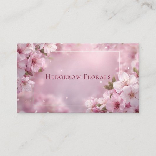 ドリーミーさくらんぼブロッサム《写真》ぼけ味&花びら 名刺 (正面)