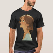 ドリーミーなブロンドガールの美意識アート Tシャツ (正面)