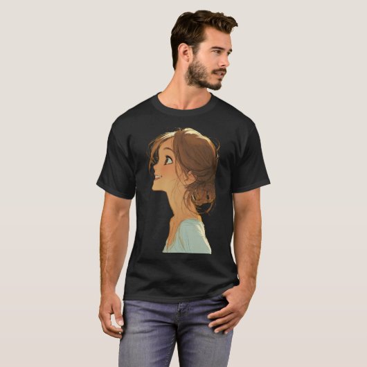 ドリーミーなブロンドガールの美意識アート Tシャツ (正面フル)
