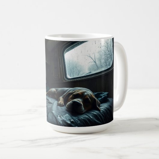 ドリーミーなRVで犬の昼寝 コーヒーマグカップ (正面右)