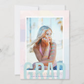 ドリーミーぼやけグラデーション写真卒業のお知らせ 招待状 (正面)