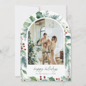 ドリーミーアーチホリデーウォーターカラークリスマスカード 招待状 (正面)