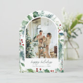 ドリーミーアーチホリデーウォーターカラークリスマスカード 招待状 (スタンド正面)