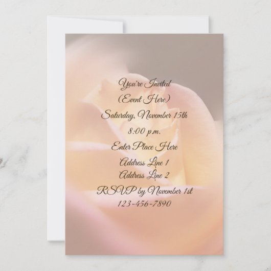 ドリーミーイエローローズフローラパーティー 招待状 (正面)