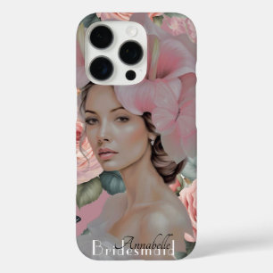 ドリーミーイーサリーダスティピンクフローラ芸術花嫁 iPhone 16 PROケース